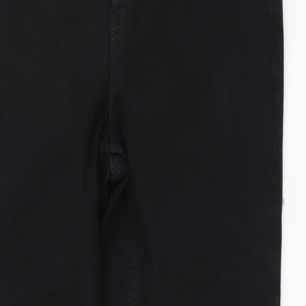 Topshop Womens Black Cotton Skinny Jeans Size 28 in L30 in Regular Button