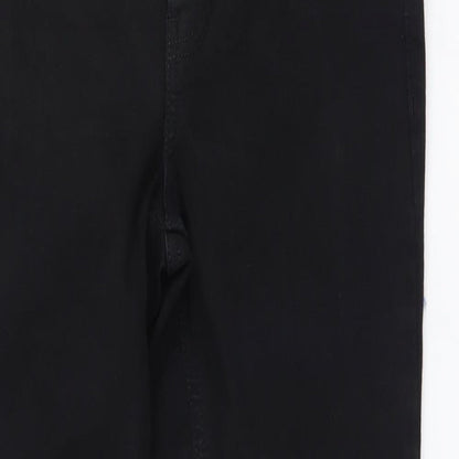 Topshop Womens Black Cotton Skinny Jeans Size 28 in L30 in Regular Button