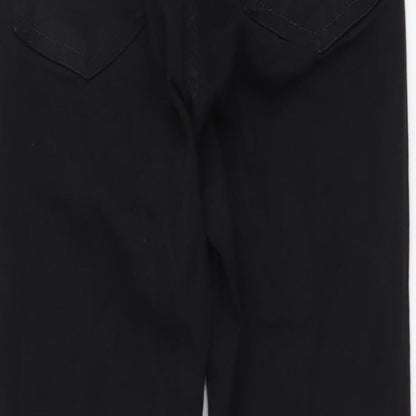 Topshop Womens Black Cotton Skinny Jeans Size 28 in L30 in Regular Button