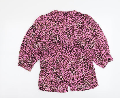 Womens UK Size 8 Marks and Spencer Pink Basic Button-Up
