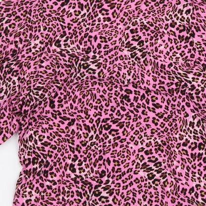 Womens UK Size 8 Marks and Spencer Pink Basic Button-Up