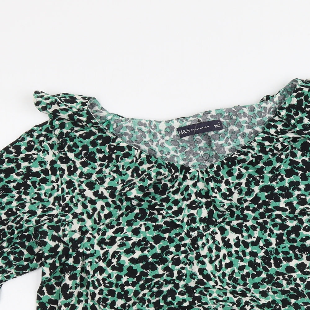 Womens UK Size 8 Marks and Spencer Green Basic Blouse