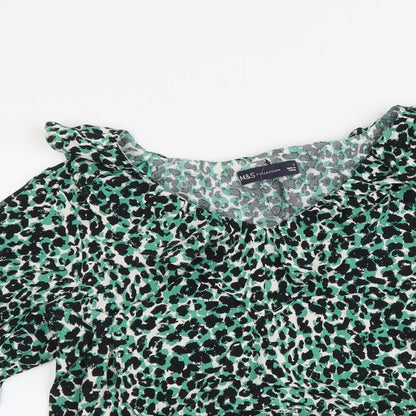 Womens UK Size 8 Marks and Spencer Green Basic Blouse