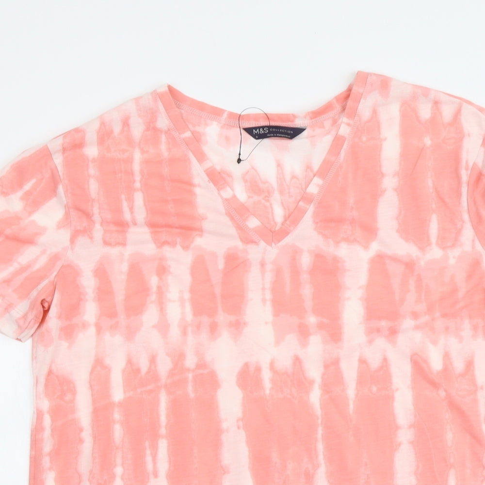 Womens UK Size 8 Marks and Spencer Pink Basic T-Shirt
