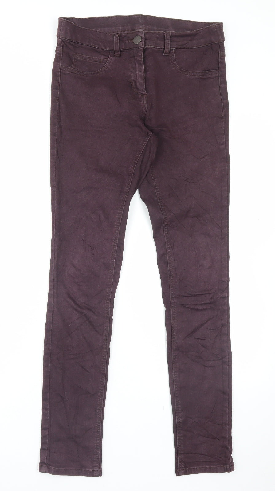 George Womens Purple Cotton Skinny Jeans Size 10 L31 in Regular Button