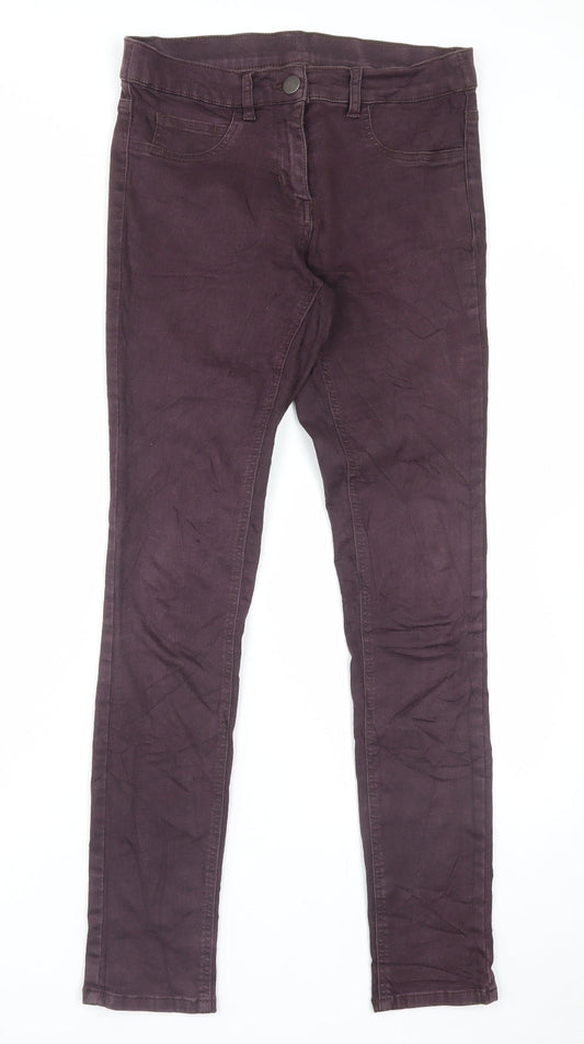 George Womens Purple Cotton Skinny Jeans Size 10 L31 in Regular Button