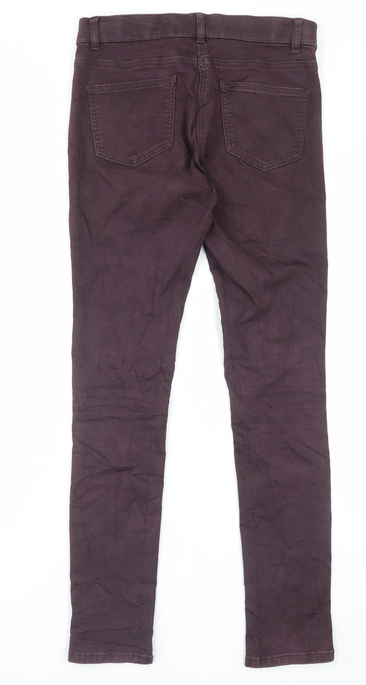 George Womens Purple Cotton Skinny Jeans Size 10 L31 in Regular Button