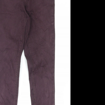 George Womens Purple Cotton Skinny Jeans Size 10 L31 in Regular Button