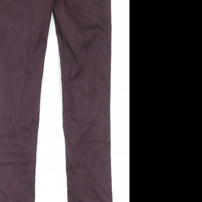 George Womens Purple Cotton Skinny Jeans Size 10 L31 in Regular Button