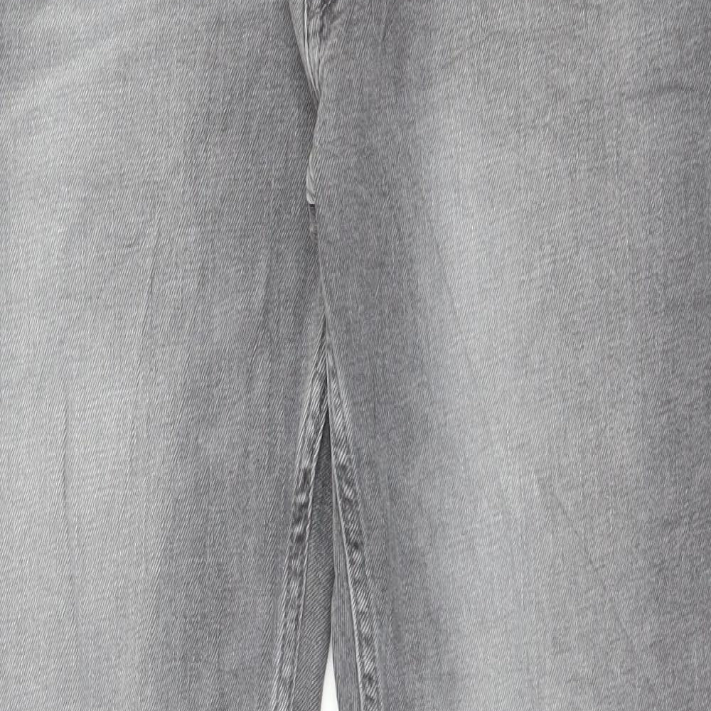 Marks and Spencer Mens Grey Cotton Skinny Jeans Size 34 in L31 in Regular Button