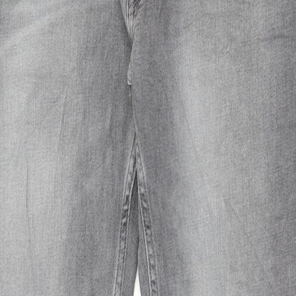 Marks and Spencer Mens Grey Cotton Skinny Jeans Size 34 in L31 in Regular Button