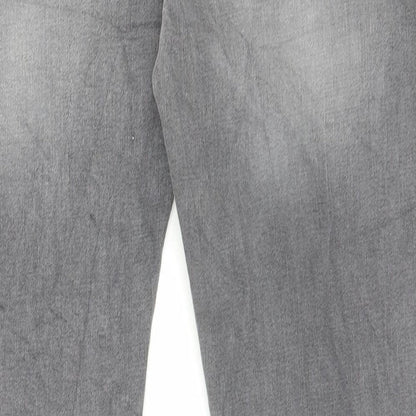 Marks and Spencer Mens Grey Cotton Skinny Jeans Size 34 in L31 in Regular Button