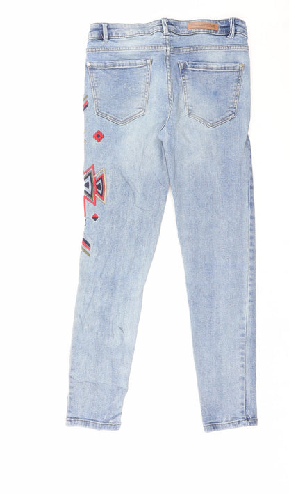 LFT Denim Womens Blue Cotton Skinny Jeans Size 26 in L25 in Regular Button
