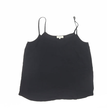 Papaya Womens Black Polyester Basic Tank Size 12 Scoop Neck