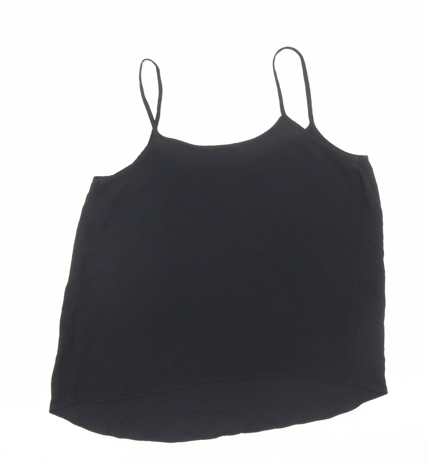 Papaya Womens Black Polyester Basic Tank Size 12 Scoop Neck