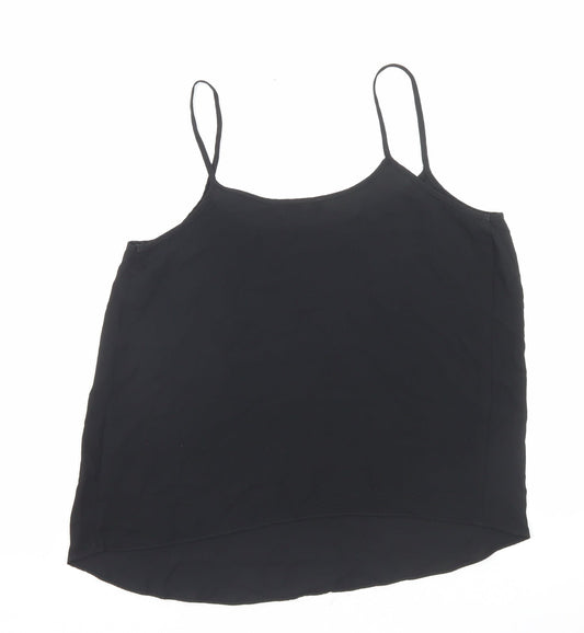 Papaya Womens Black Polyester Basic Tank Size 12 Scoop Neck