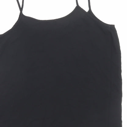 Papaya Womens Black Polyester Basic Tank Size 12 Scoop Neck