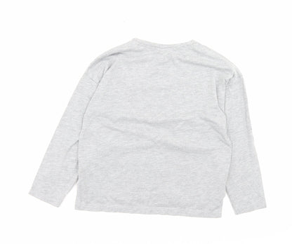 Zara Girls Grey Polyester Basic Casual Size 8 Years Crew Neck Pullover - Just Girls