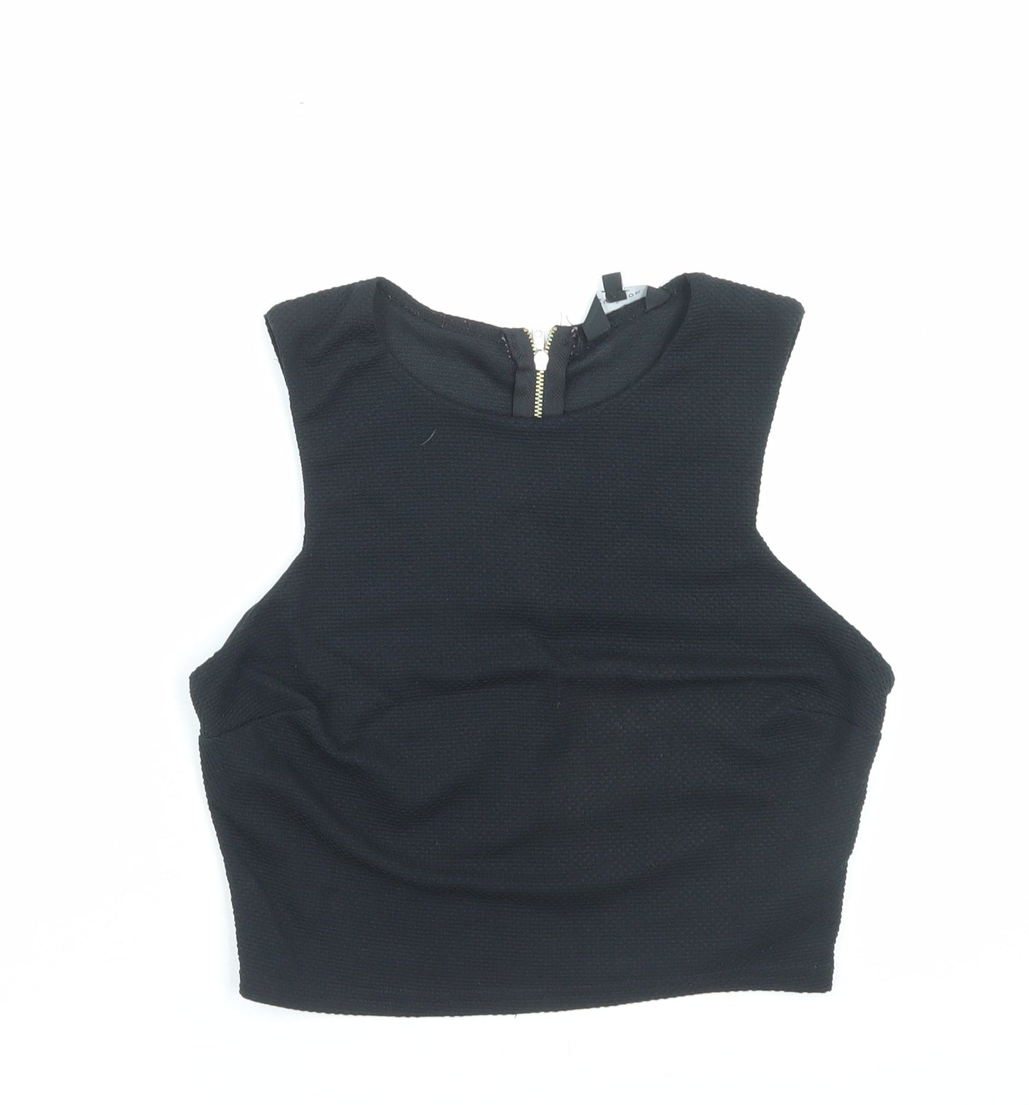 Womens UK Size 12 New Look Black Cropped Tank