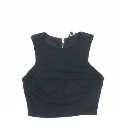 Womens UK Size 12 New Look Black Cropped Tank