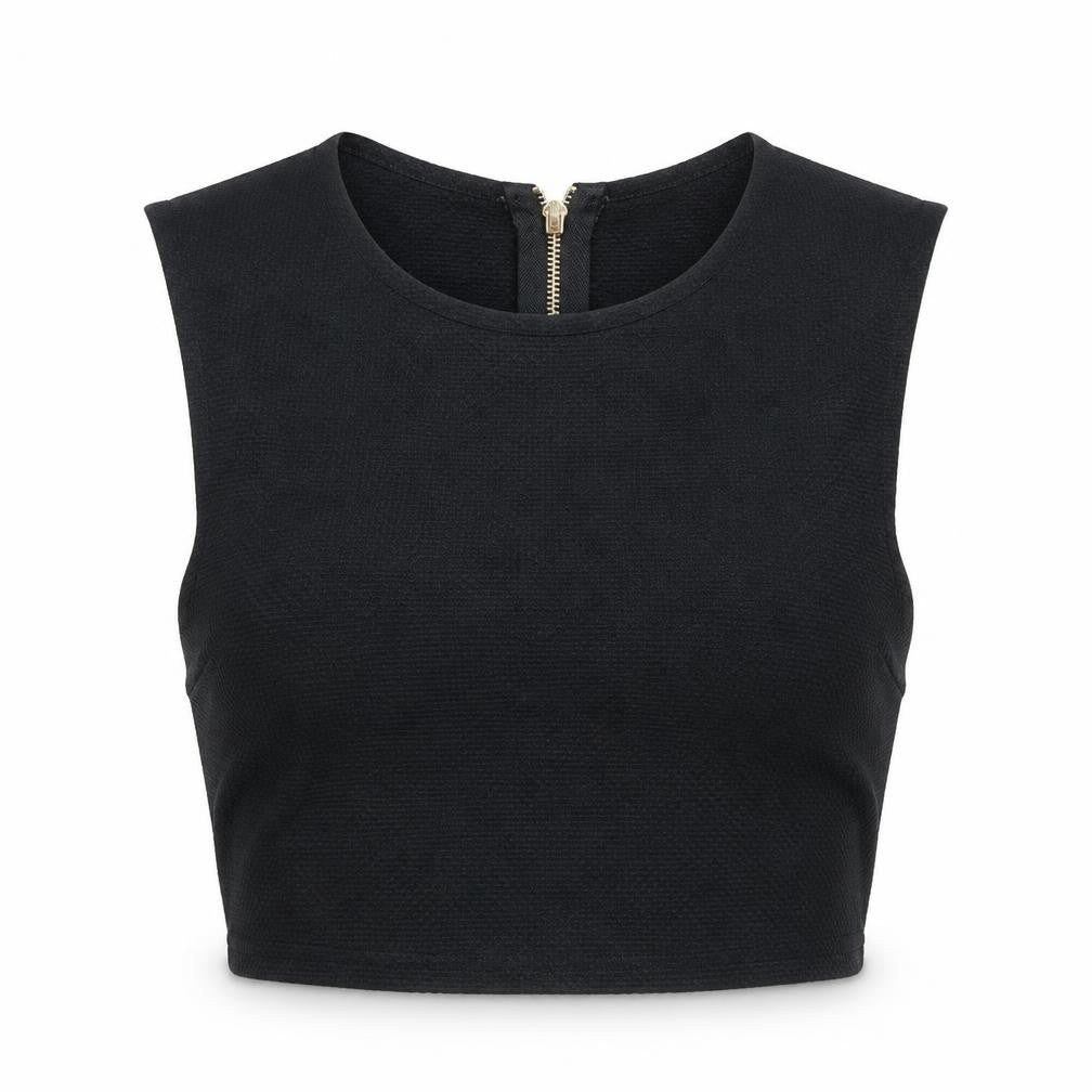 Womens UK Size 12 New Look Black Cropped Tank