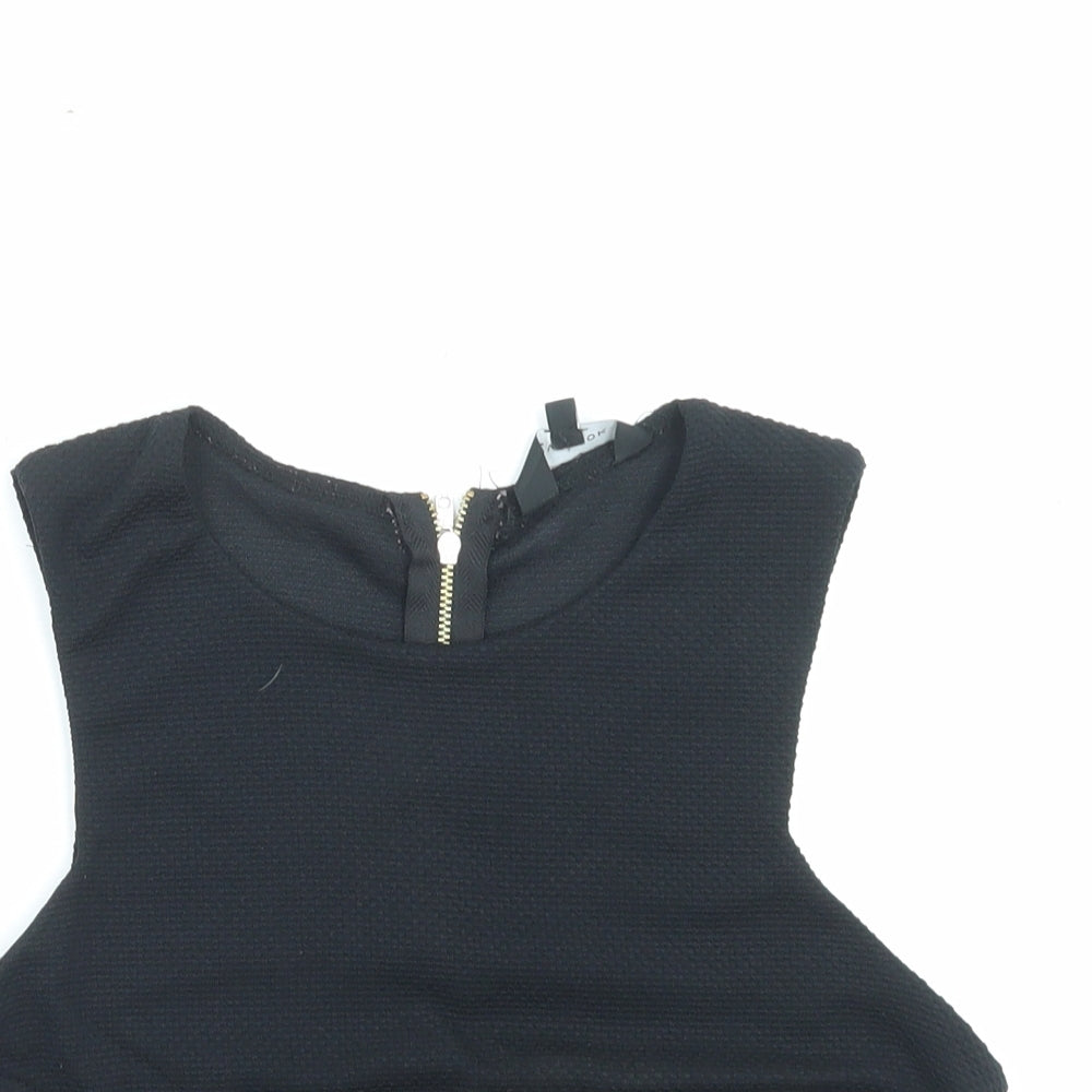 Womens UK Size 12 New Look Black Cropped Tank
