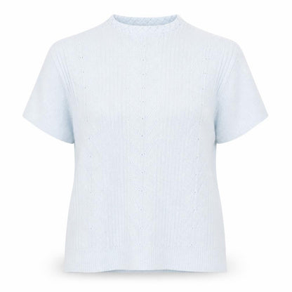 AKAL Womens Blue Acrylic Basic T-Shirt Size L Crew Neck