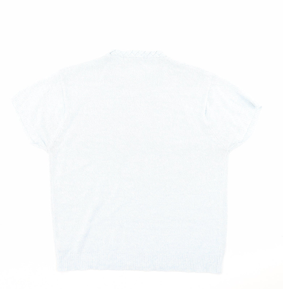 AKAL Womens Blue Acrylic Basic T-Shirt Size L Crew Neck