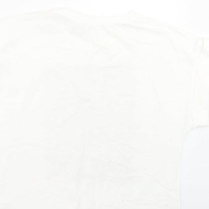 Womens UK Size One Size Preworn White Basic T-Shirt