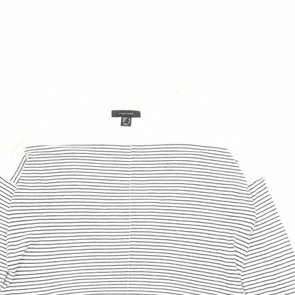 Primark Womens Ivory Crew Neck Striped Polyamide Pullover Jumper Size 12