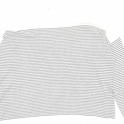 Primark Womens Ivory Crew Neck Striped Polyamide Pullover Jumper Size 12
