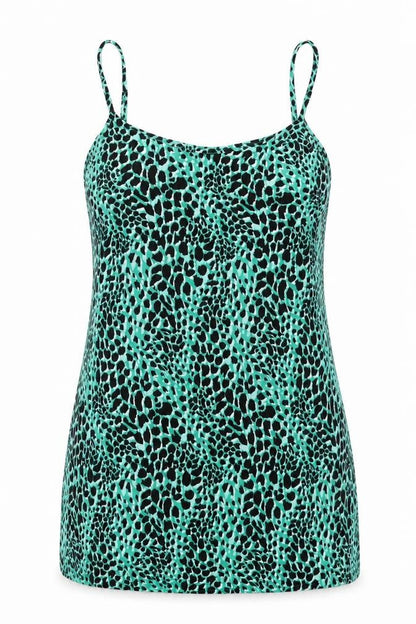 New Look Womens Green Animal Print Viscose A-Line Size 12 Scoop Neck Pullover