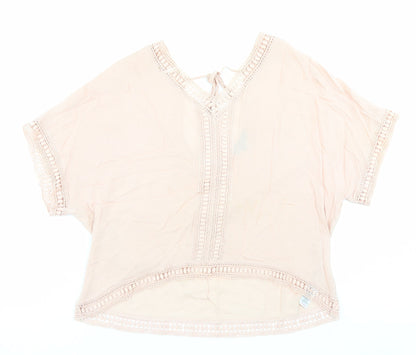 Womens UK Size 12 New Look Pink Basic Blouse