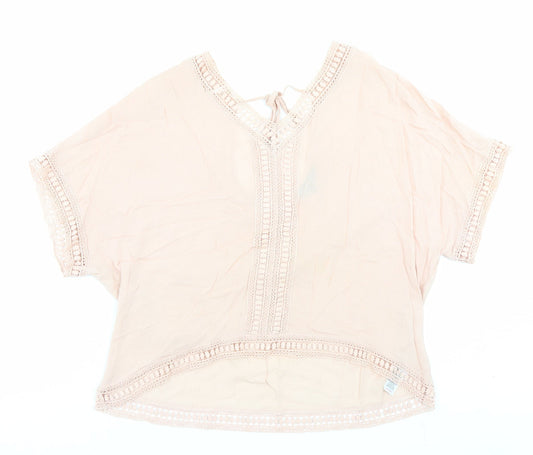 Womens UK Size 12 New Look Pink Basic Blouse