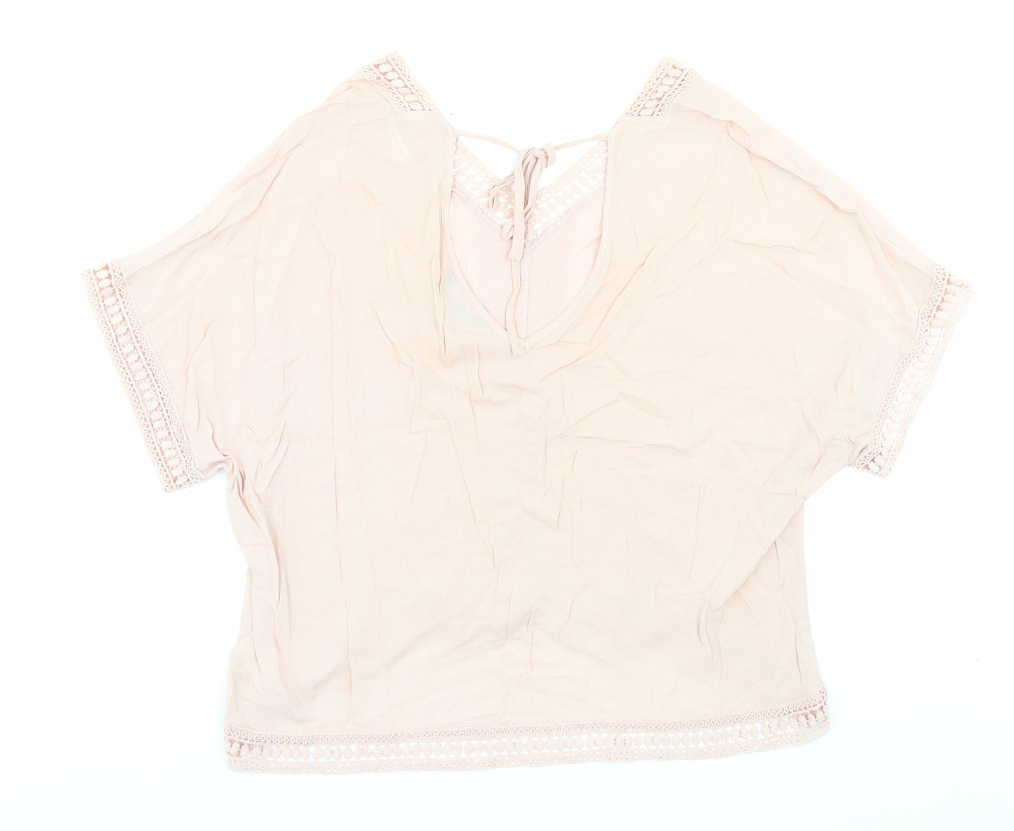 Womens UK Size 12 New Look Pink Basic Blouse