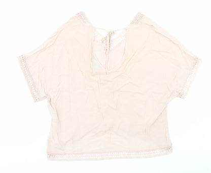 Womens UK Size 12 New Look Pink Basic Blouse