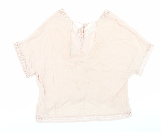 Womens UK Size 12 New Look Pink Basic Blouse