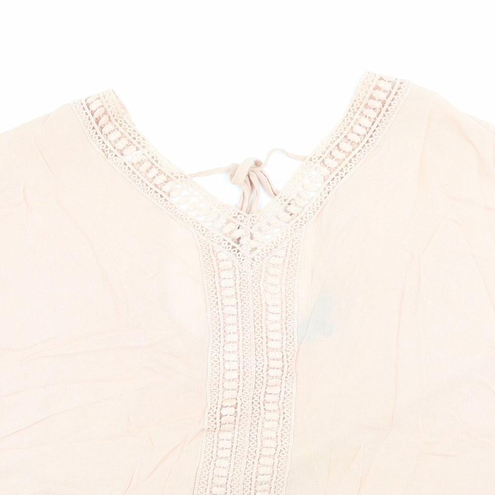 Womens UK Size 12 New Look Pink Basic Blouse