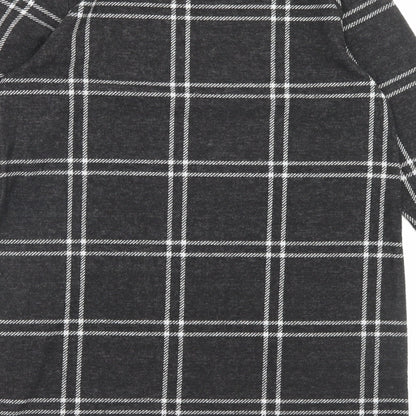 F&F Womens Grey Plaid Polyester A-Line Size 10 Crew Neck Pullover