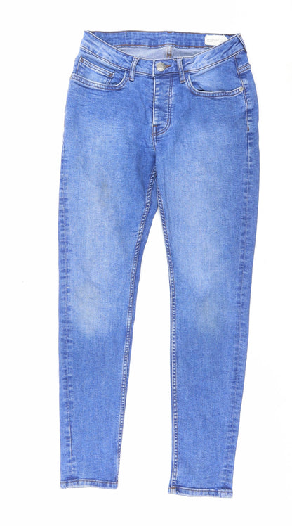 Denim&co Mens Blue Cotton Skinny Jeans Size 30 in L32 in Regular Button