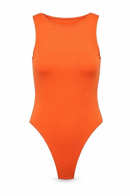 Womens UK Size XS Primark One-Piece Orange Bodysuit