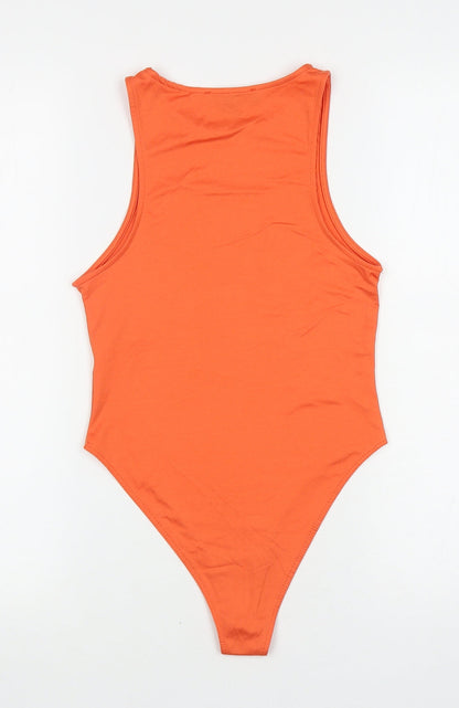Primark Womens Orange Polyamide Bodysuit One-Piece Size XS L9 in Snap