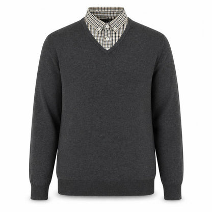 Mens UK Size L George Grey Henley Jumper