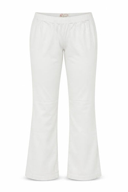 Fabric Womens White Cotton Bootcut Jeans Size 12 L29.5 in Regular