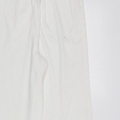 Fabric Womens White Cotton Bootcut Jeans Size 12 L29.5 in Regular