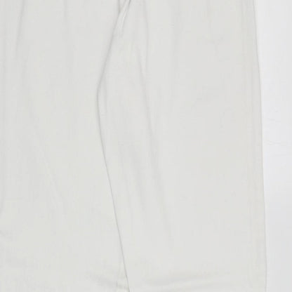 Fabric Womens White Cotton Bootcut Jeans Size 12 L29.5 in Regular