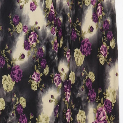 Originals Womens Multicoloured Floral Polyester Cropped Leggings Size L L25.5 in