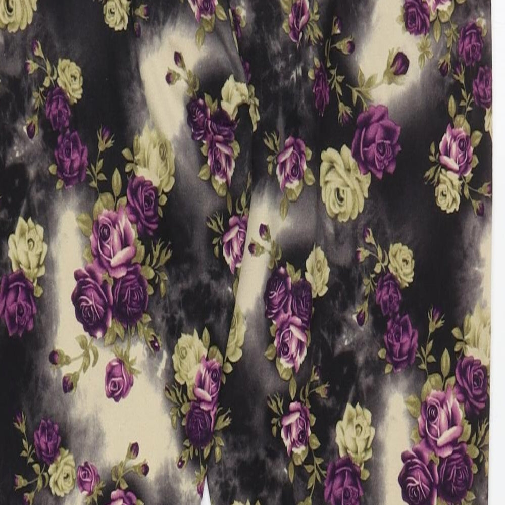 Originals Womens Multicoloured Floral Polyester Cropped Leggings Size L L25.5 in
