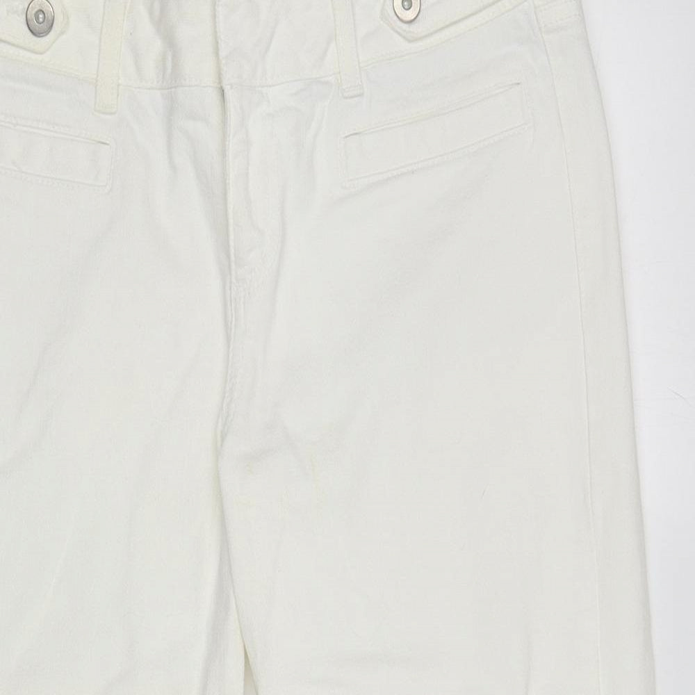 Womens UK Size 12 Marks and Spencer Regular Fit Cropped Ivory Jeans
