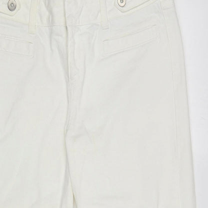 Womens UK Size 12 Marks and Spencer Regular Fit Cropped Ivory Jeans